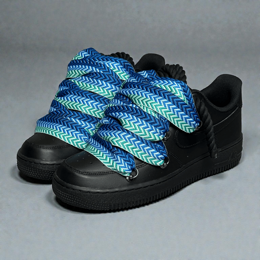NIKE AIR FORCE 1 LOW ‘07 BLACK/LANVIN BLUE ROPE