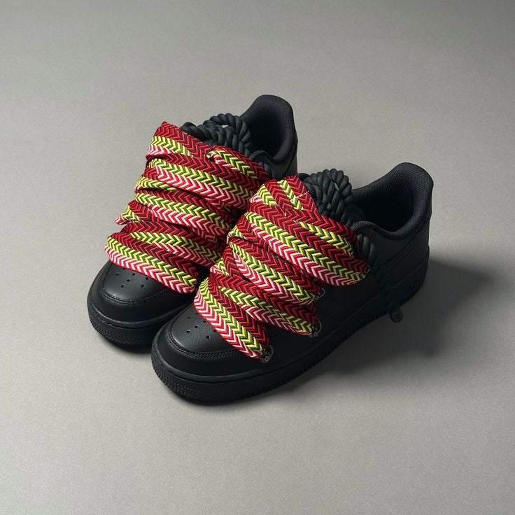 NIKE AIR FORCE 1 LOW ‘07 BLACK/LANVIN YELLOW/RED ROPE