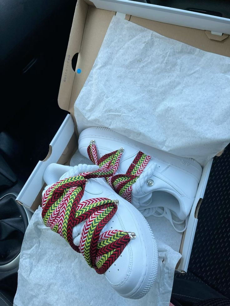 NIKE AIR FORCE 1 LOW ‘07 WHITE /LANVIN YELLOW/RED ROPE