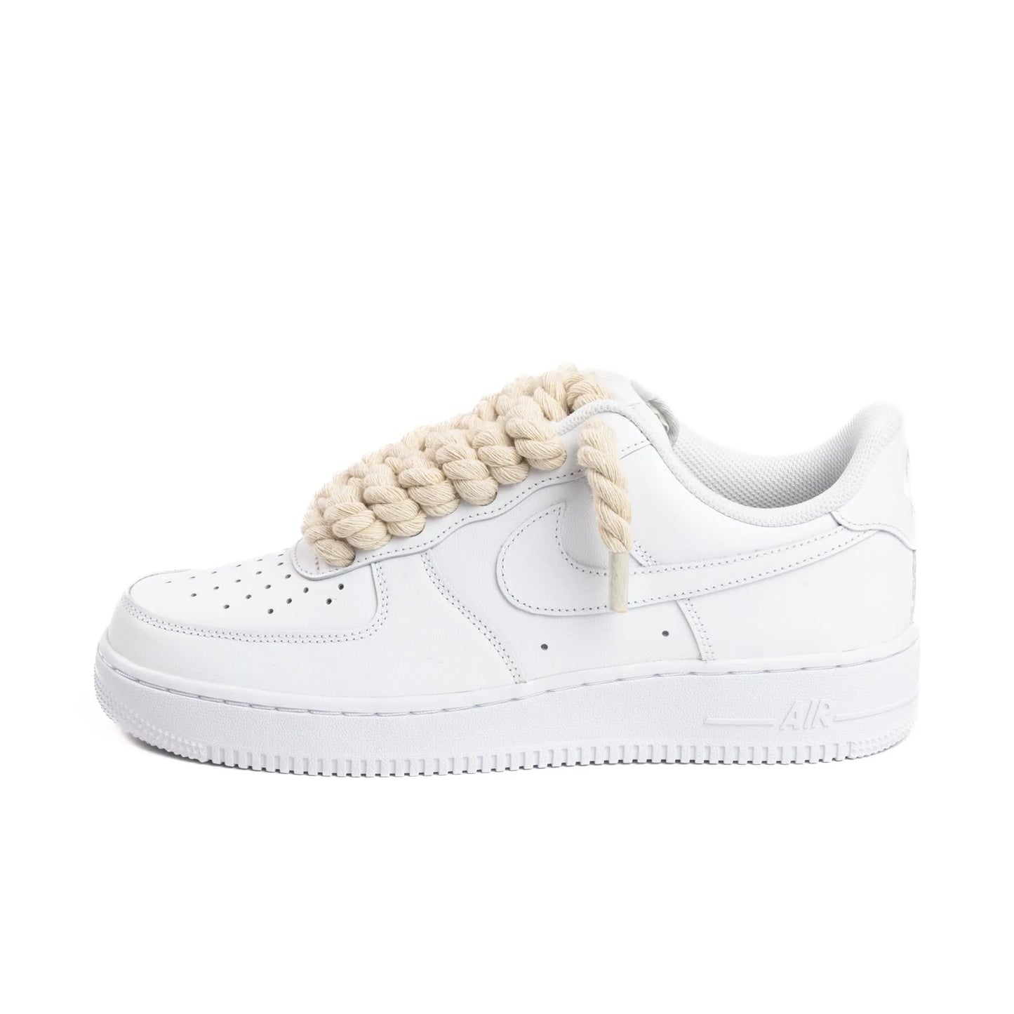 NIKE AIR FORCE 1 LOW ‘07 WHITE BEIGE ROPE LACES