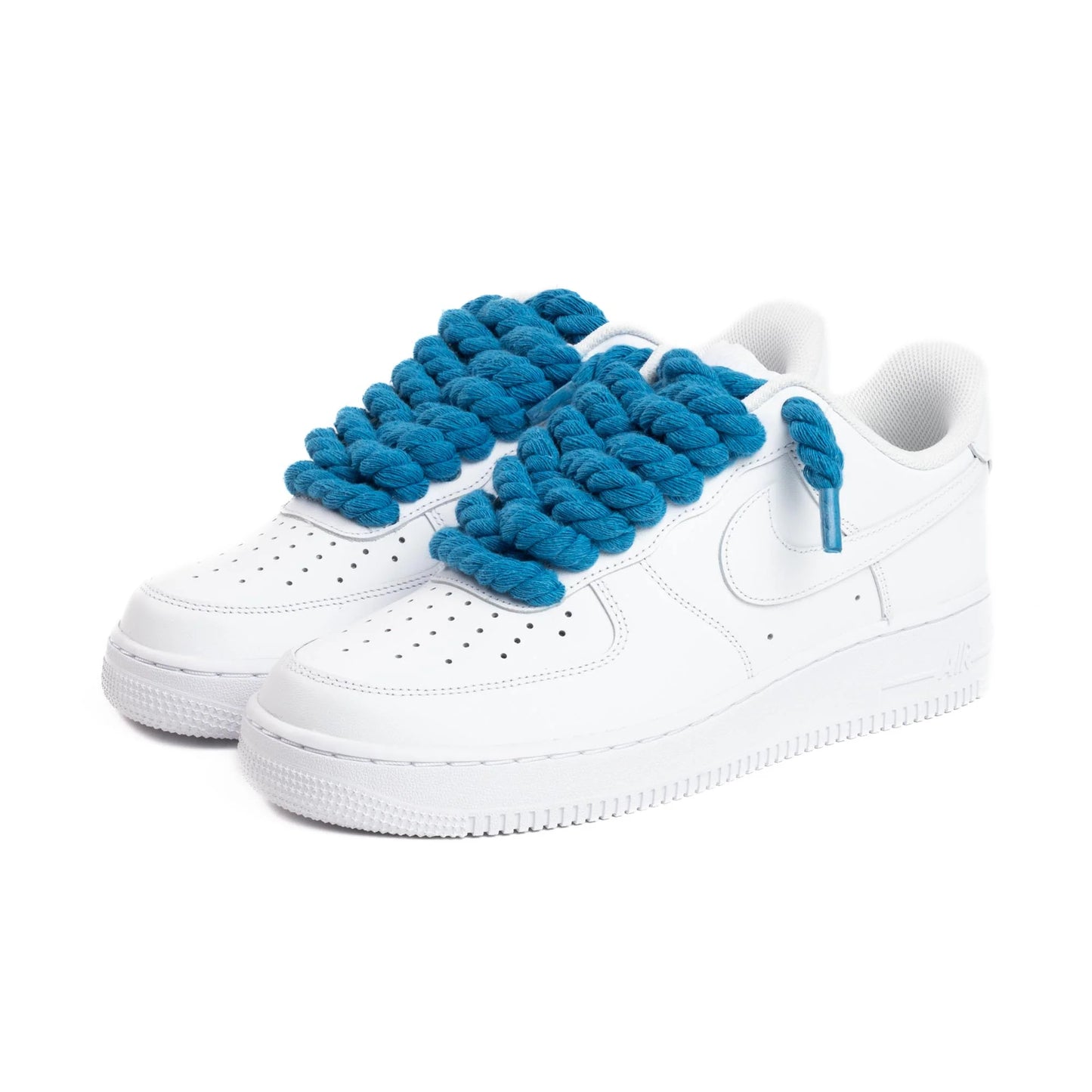 NIKE AIR FORCE 1 LOW ‘07 WHITE BLUE ROPE LACES