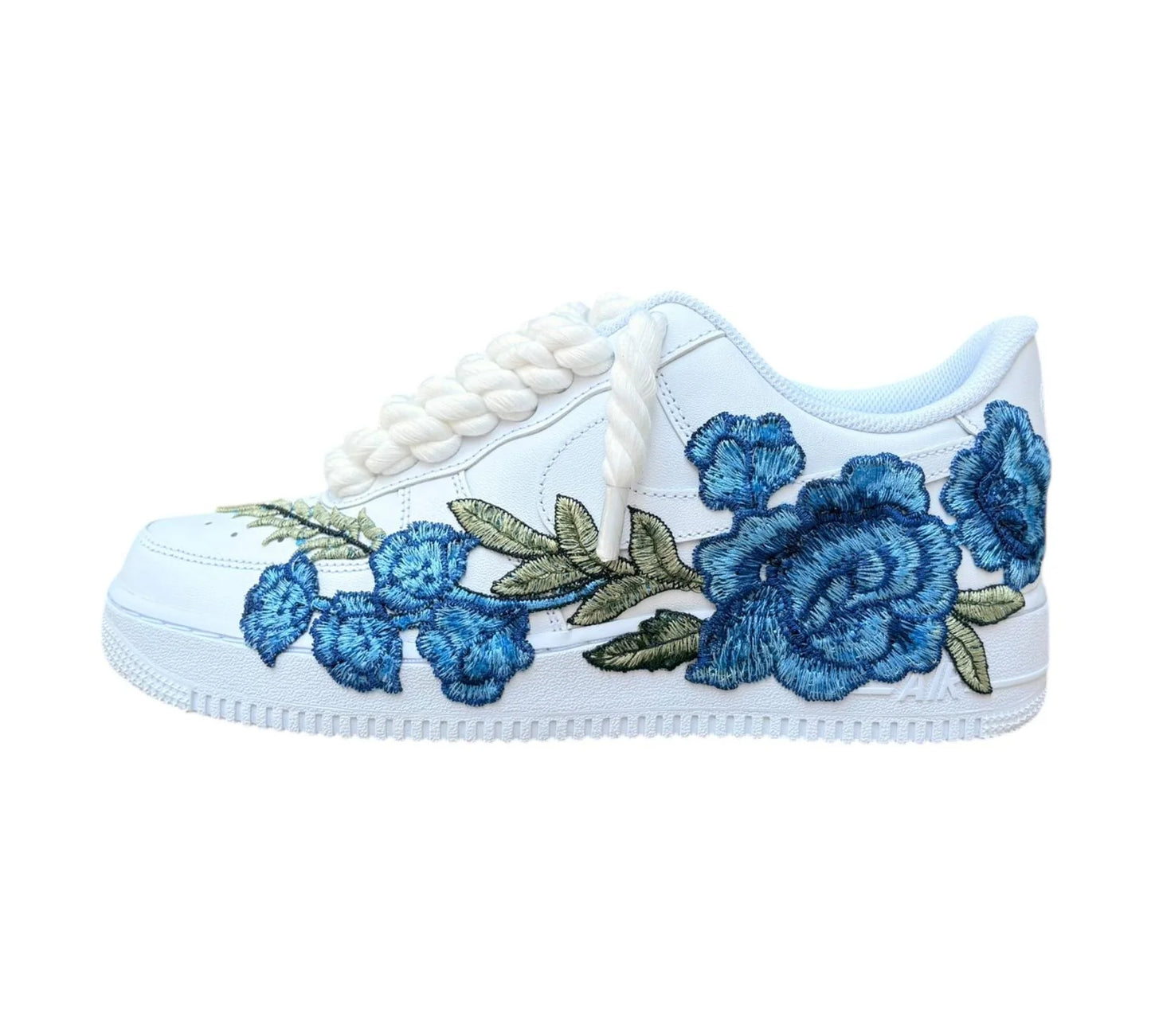 NIKE AIR FORCE 1 LOW ‘07 WHITE BLUE / ROSE ROPE LACES
