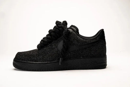 NIKE AIR FORCE 1 LOW 07 BLACK ROPE LACES CSILLÁM CUSTOM