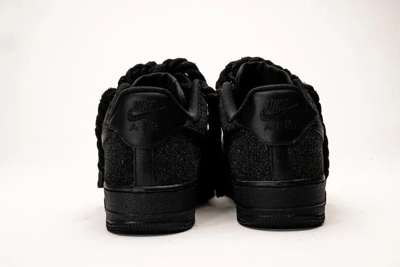 NIKE AIR FORCE 1 LOW 07 BLACK ROPE LACES CSILLÁM CUSTOM